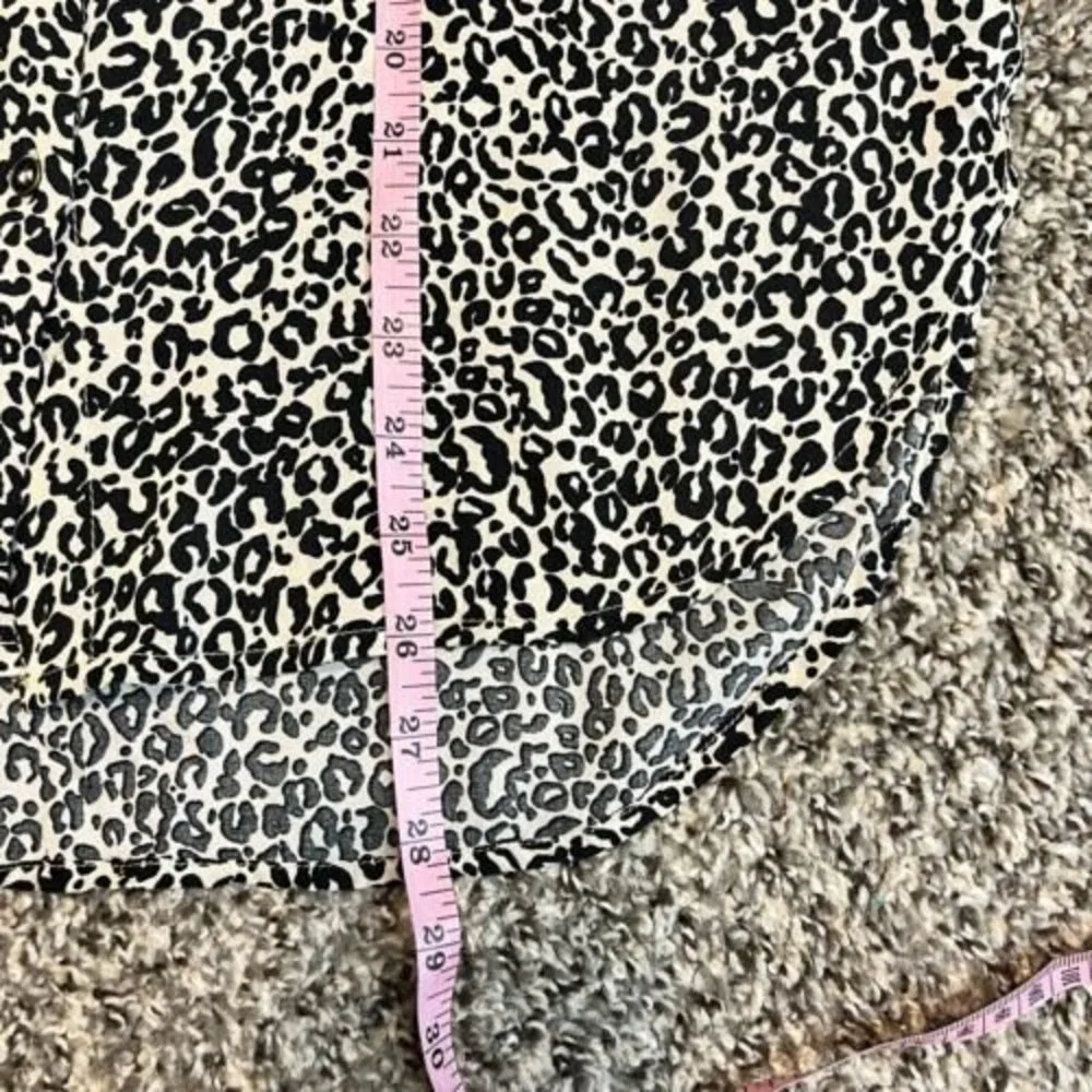 Grand & Greene Small Leopard Animal Print Roll Tab Long Sleeve Button Up Blouse - Picture 12 of 14